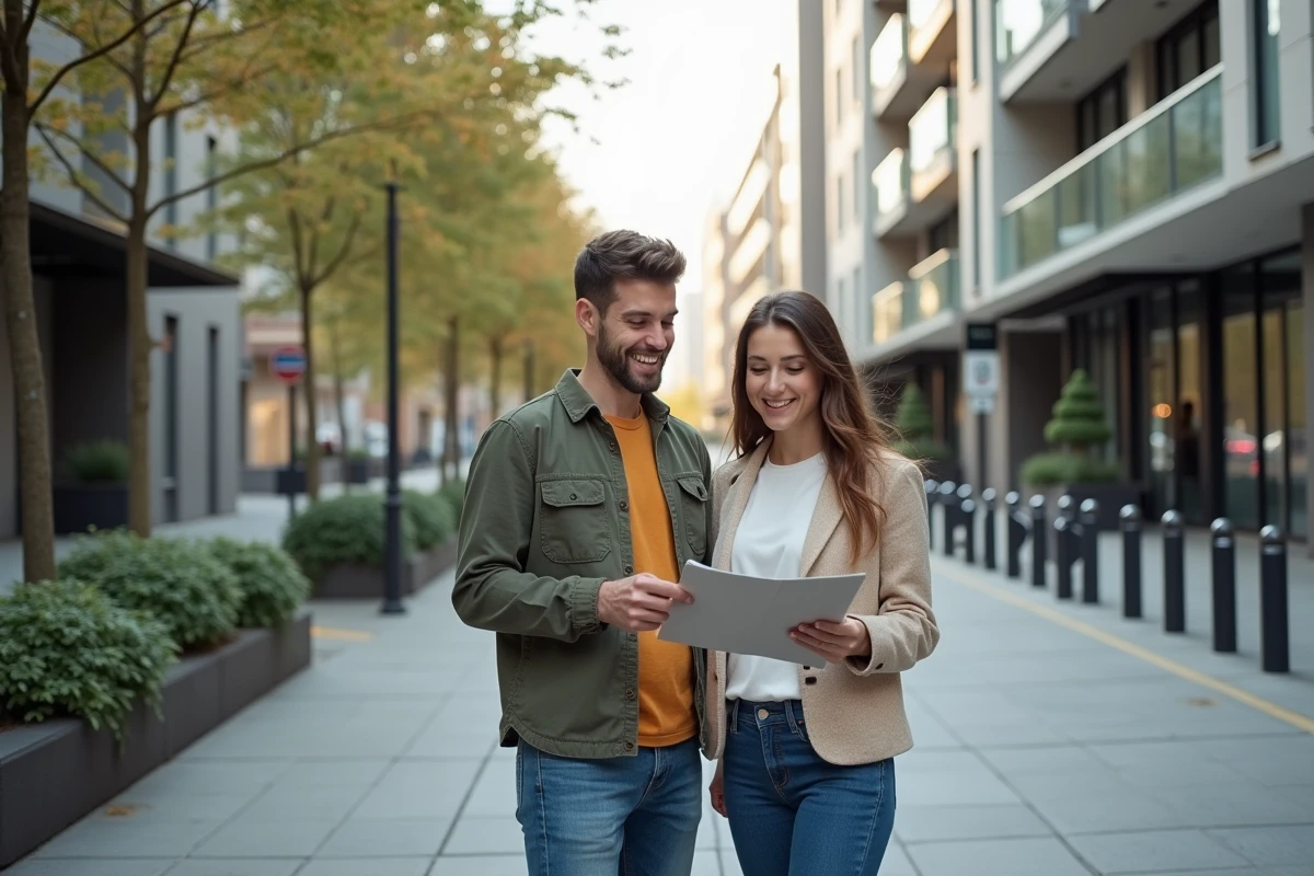 Jeune couple discutant d